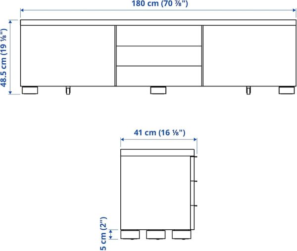 Meuble TV Ikea Besta Burs provenance Suède